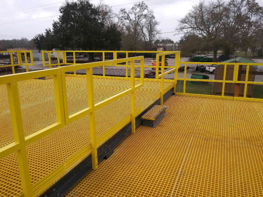 Fiberglass grating installed for new project